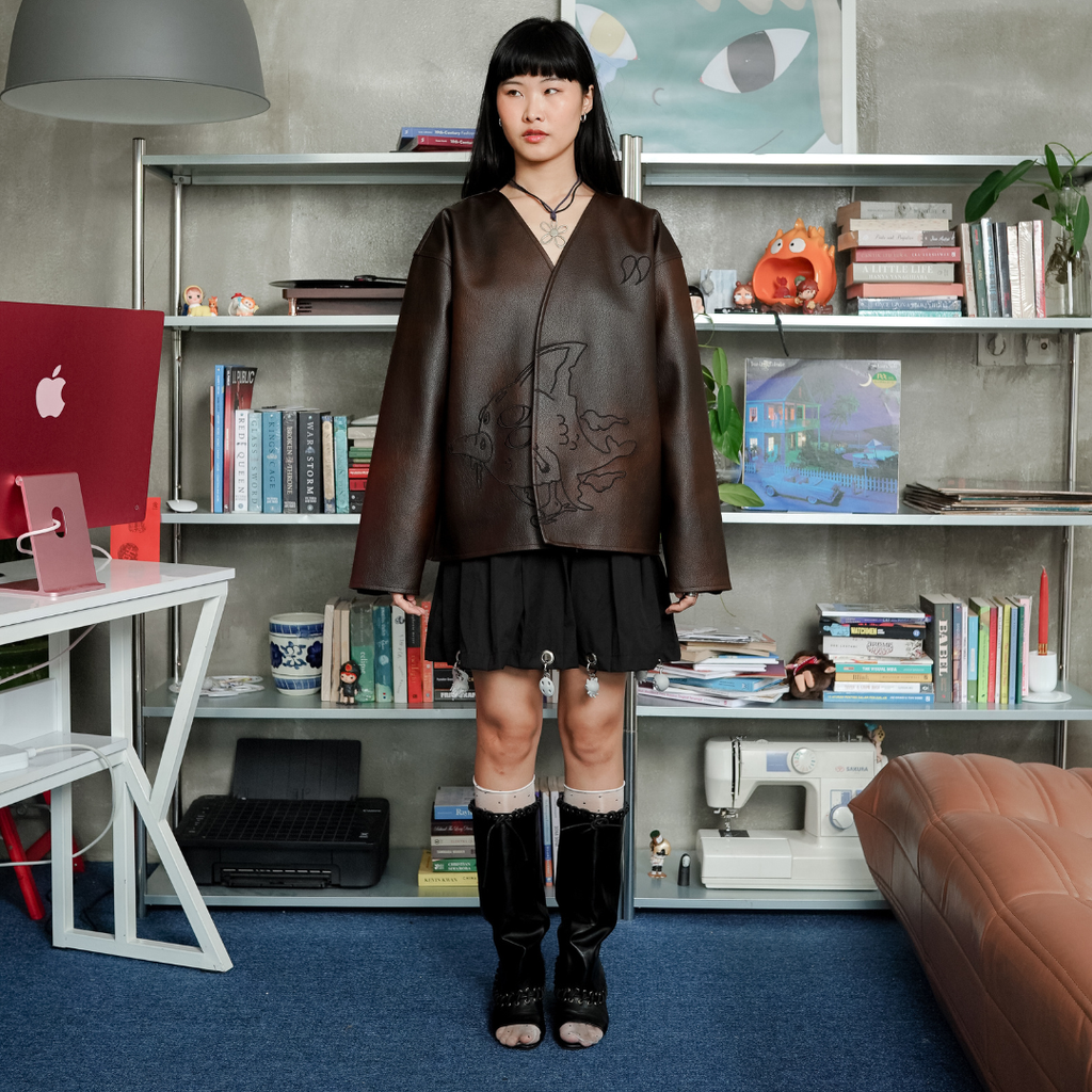 LIL PUBLIC Takeichi Leather Cardigan “Osamu Series”