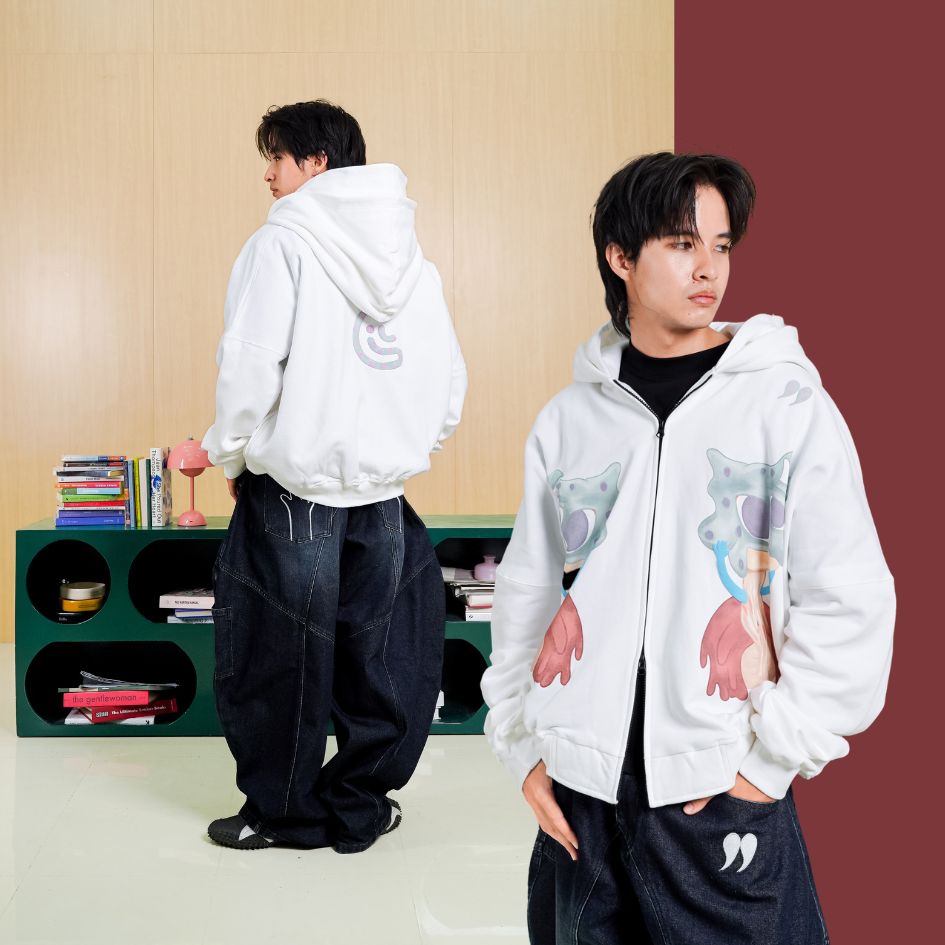 LIL PUBLIC Zip Hoodie Double Hood Yoshiko & Kikue “Sayaka Series”