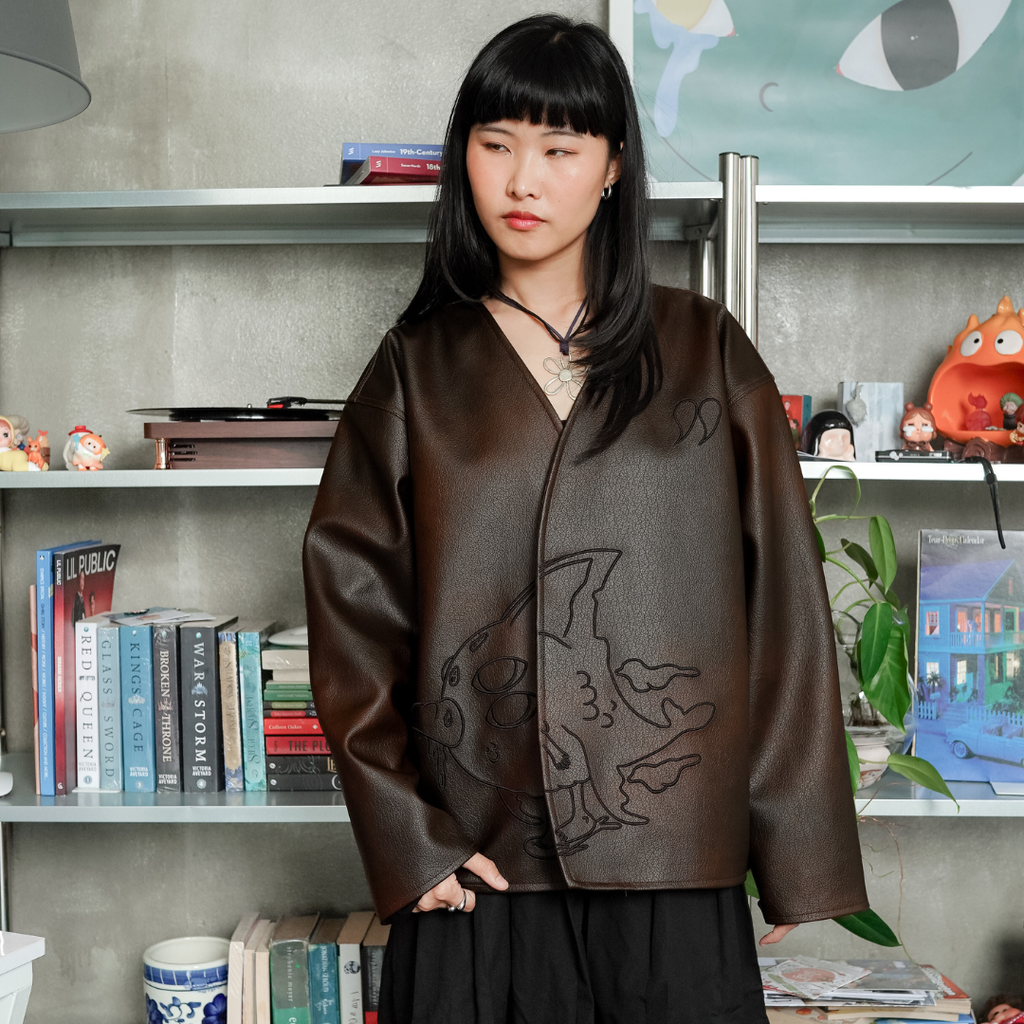 LIL PUBLIC Takeichi Leather Cardigan “Osamu Series”