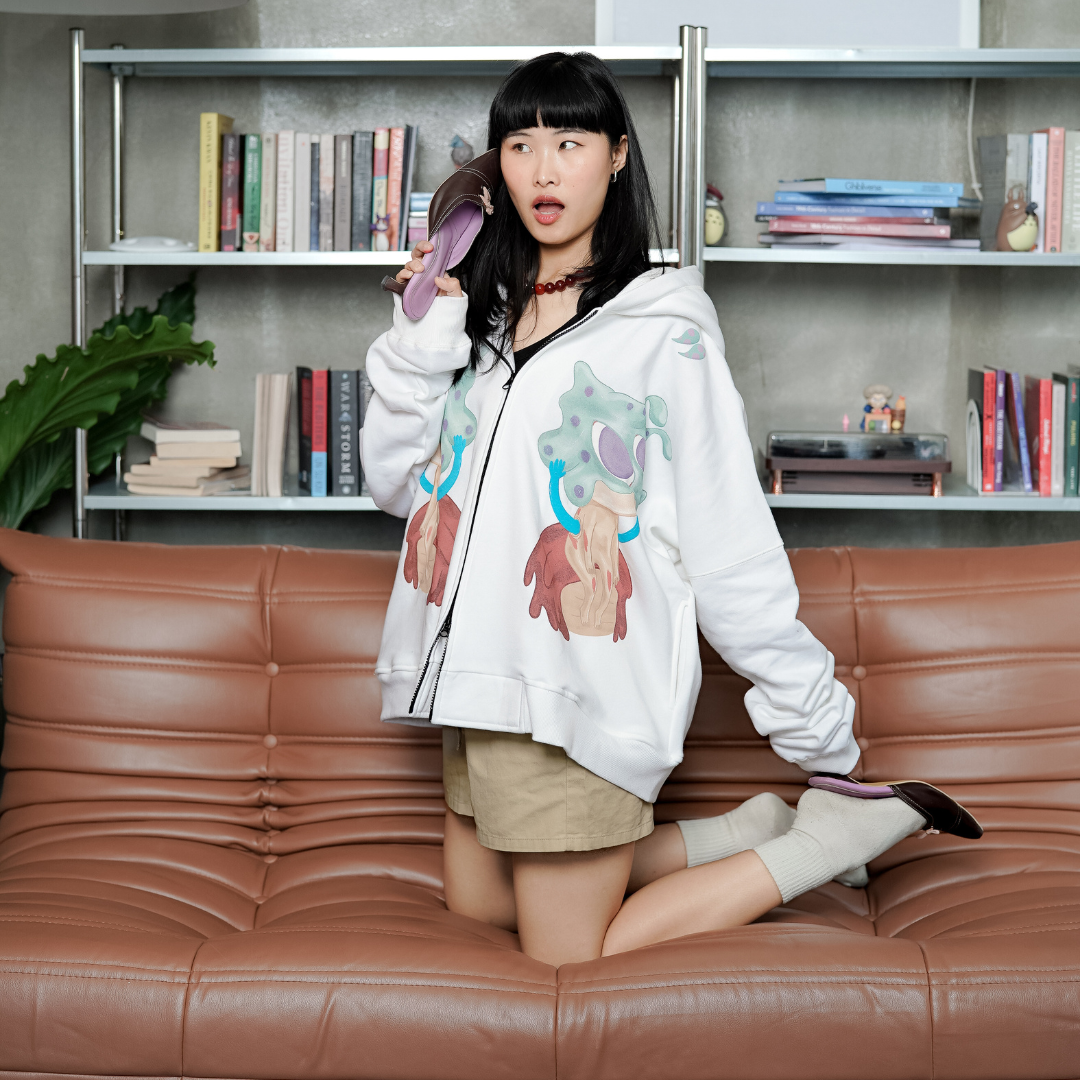 LIL PUBLIC Zip Hoodie Double Hood Yoshiko & Kikue “Sayaka Series”