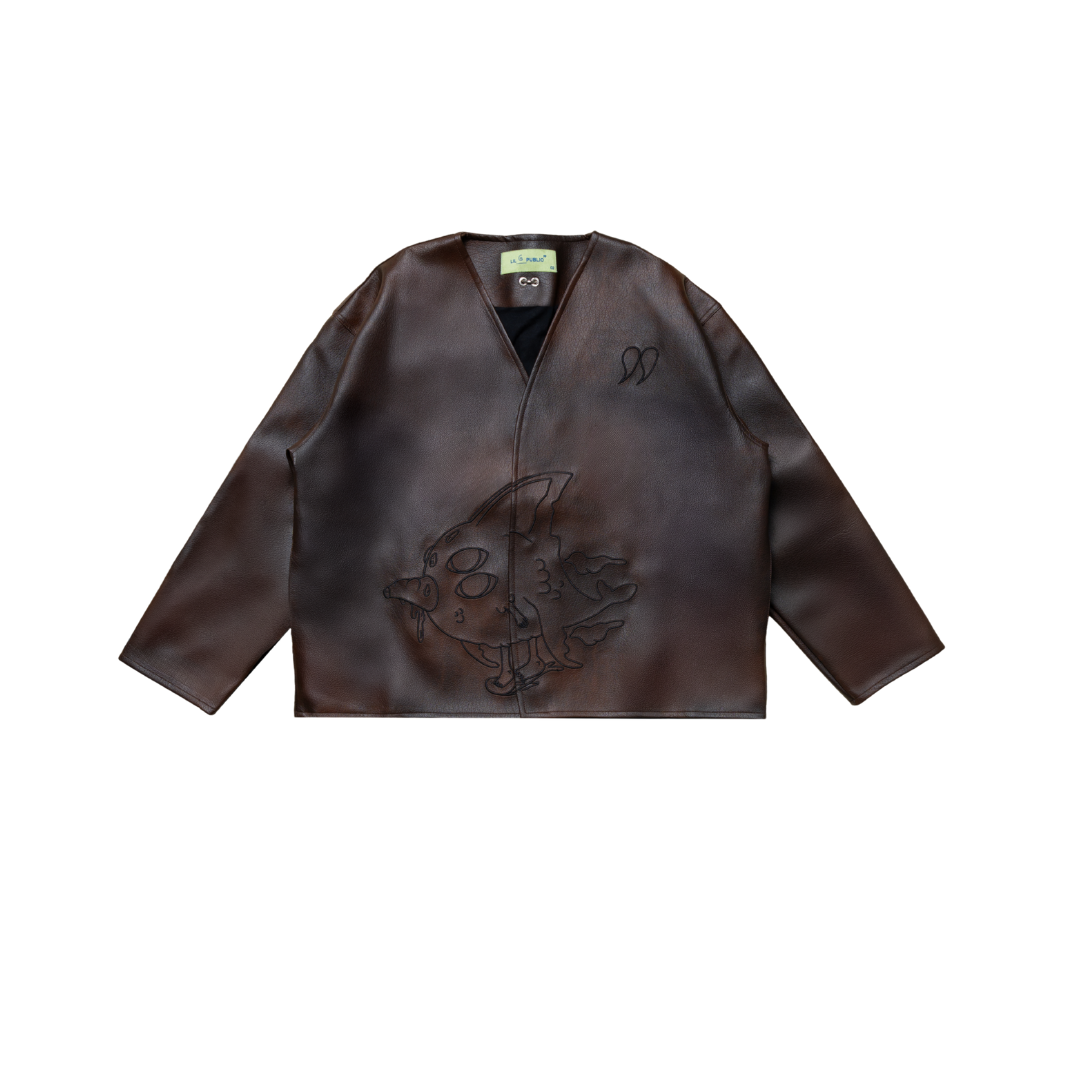 LIL PUBLIC Takeichi Leather Cardigan “Osamu Series”