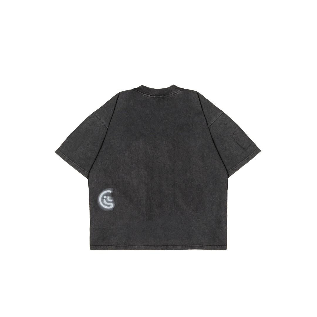 LIL PUBLIC Oversize Heavyweight T-shirt  Oba Yozo Black Wash “Osamu Series”