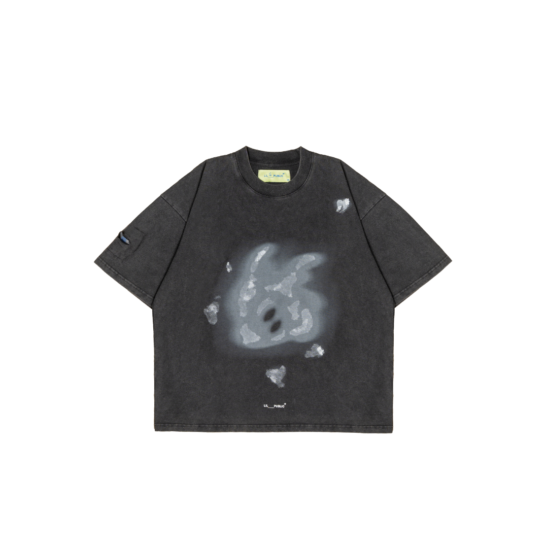 LIL PUBLIC Oversize Heavyweight T-shirt  Oba Yozo Black Wash “Osamu Series”