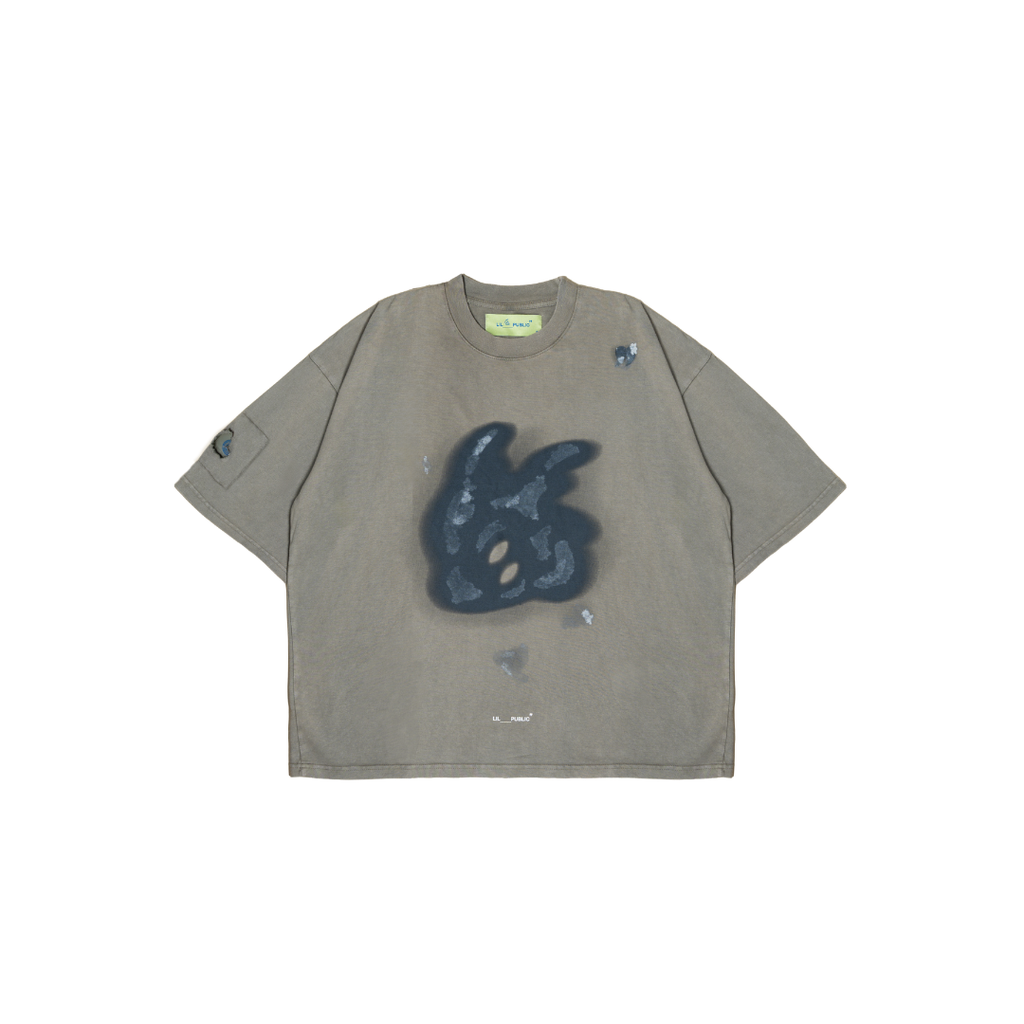LIL PUBLIC Oversize Heavyweight T-shirt  Oba Yozo Green Wash “Osamu Series”