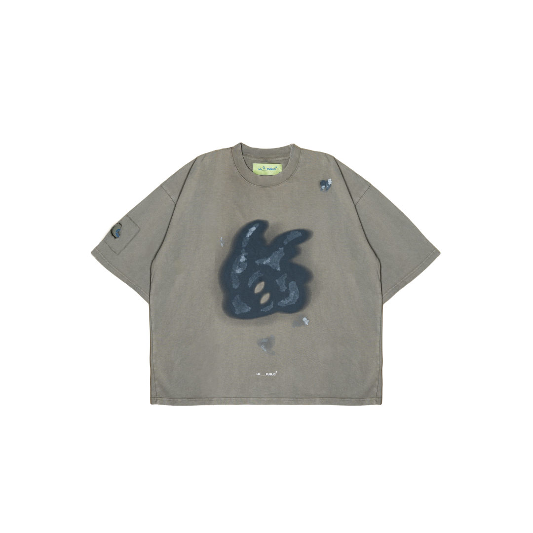 LIL PUBLIC Oversize Heavyweight T-shirt  Oba Yozo Green Wash “Osamu Series”
