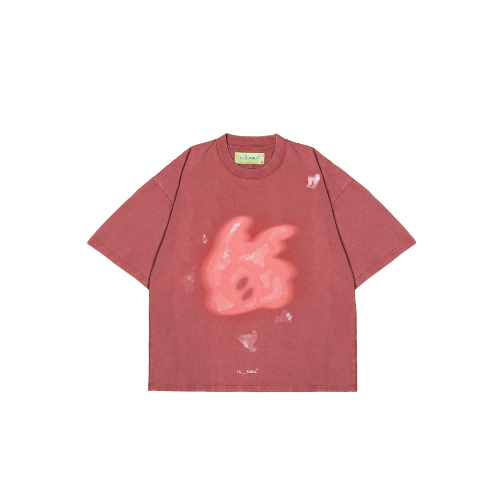 LIL PUBLIC Oversize Heavyweight T-shirt  Oba Yozo Red Wash “Osamu Series”