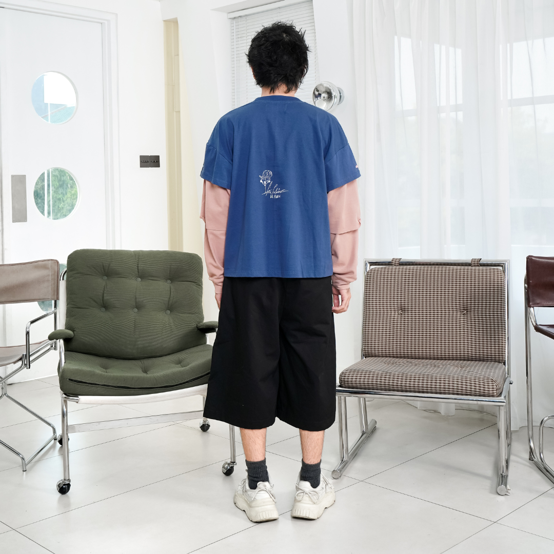 LIL PUBLIC Katabuchi Blue Triple layer Tee "Uketsu Series"