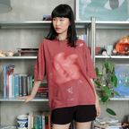 LIL PUBLIC Oversize Heavyweight T-shirt  Oba Yozo Red Wash “Osamu Series”