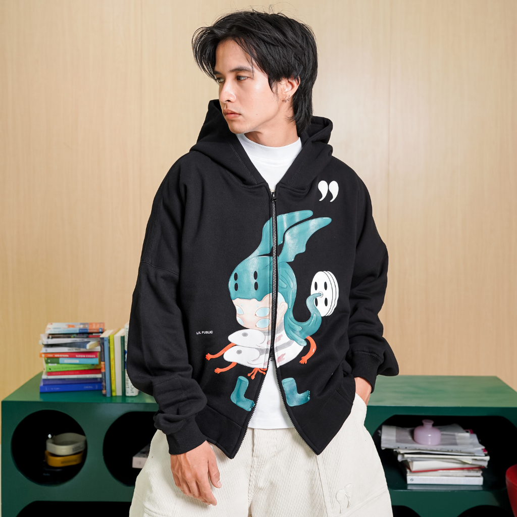 LIL PUBLIC Zip Hoodie Mackerel "Hisashi Series"